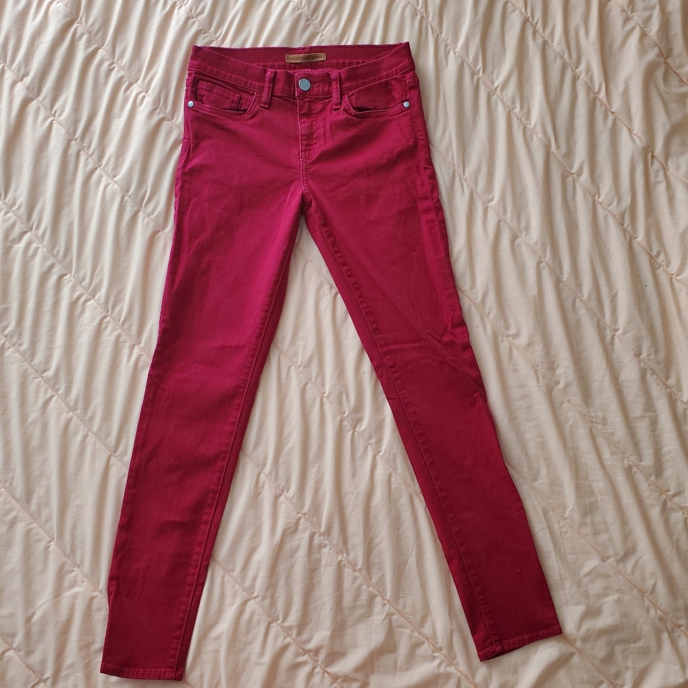 Rebecca Minkoff Thompson Twill Midrise Red Skinny Jeans size 26